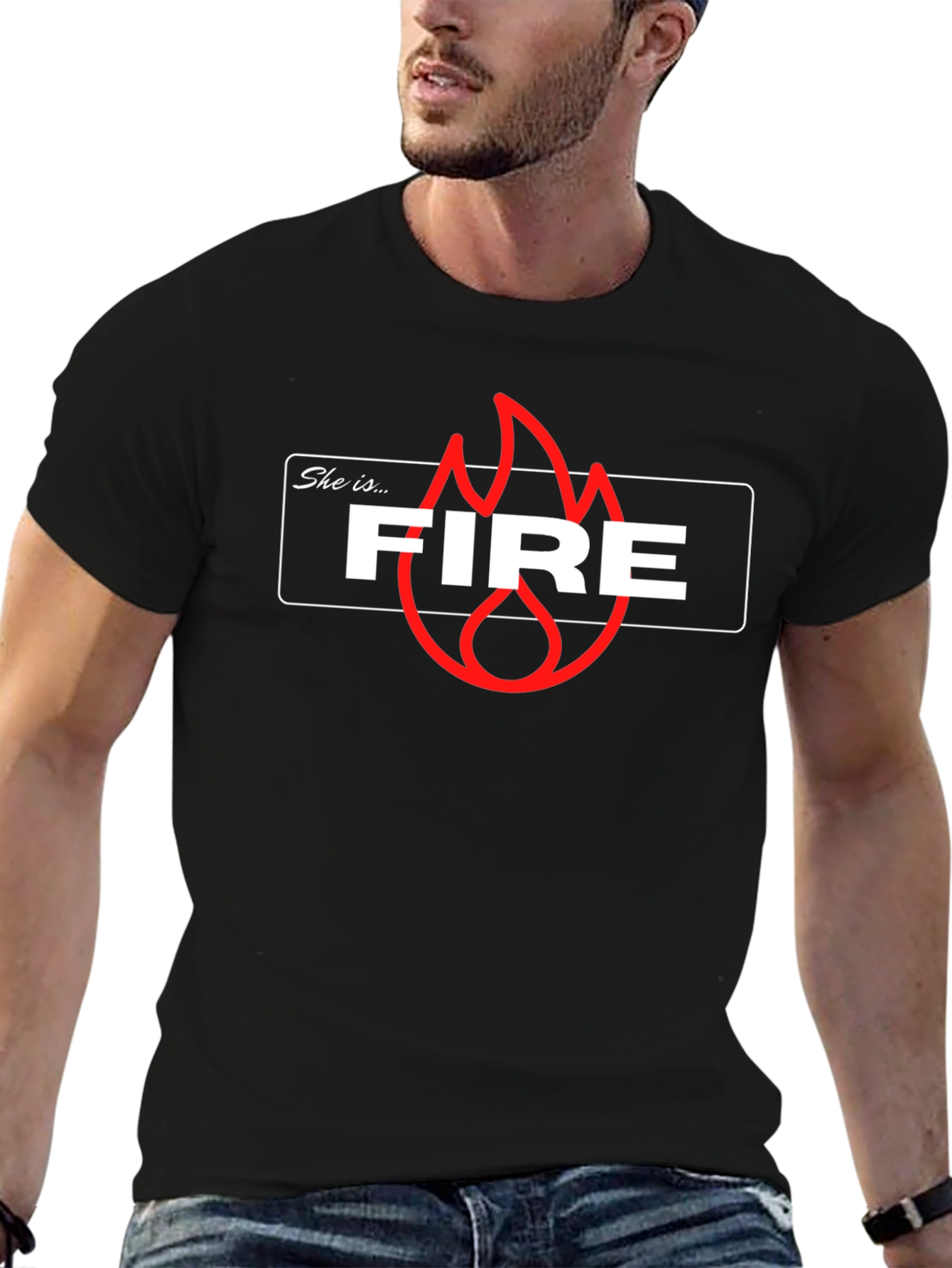 She is Fire Graphic T-Shirt - Trendy Casual Tee