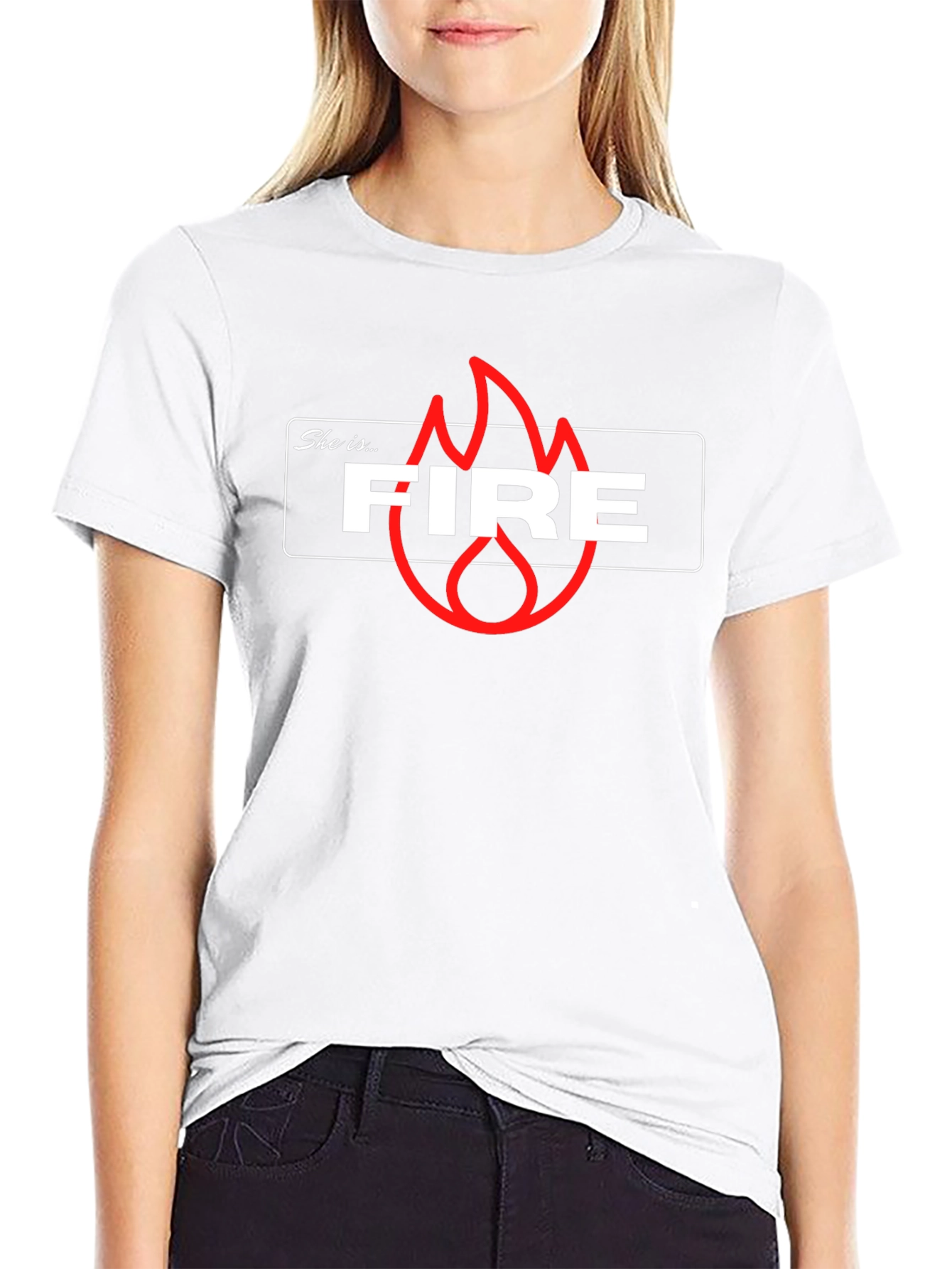 She is Fire Graphic T-Shirt - Trendy Casual Tee
