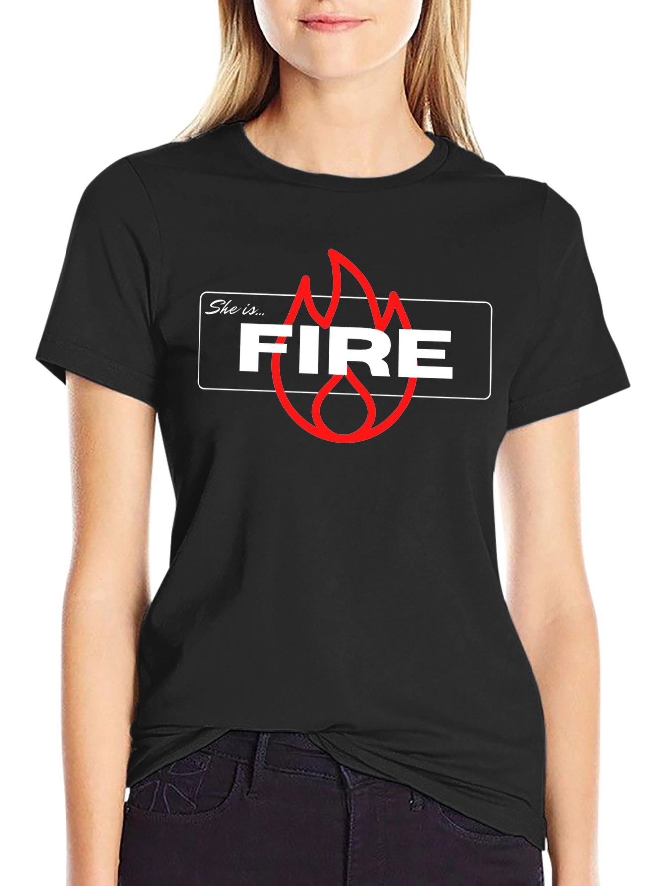 She is Fire Graphic T-Shirt - Trendy Casual Tee