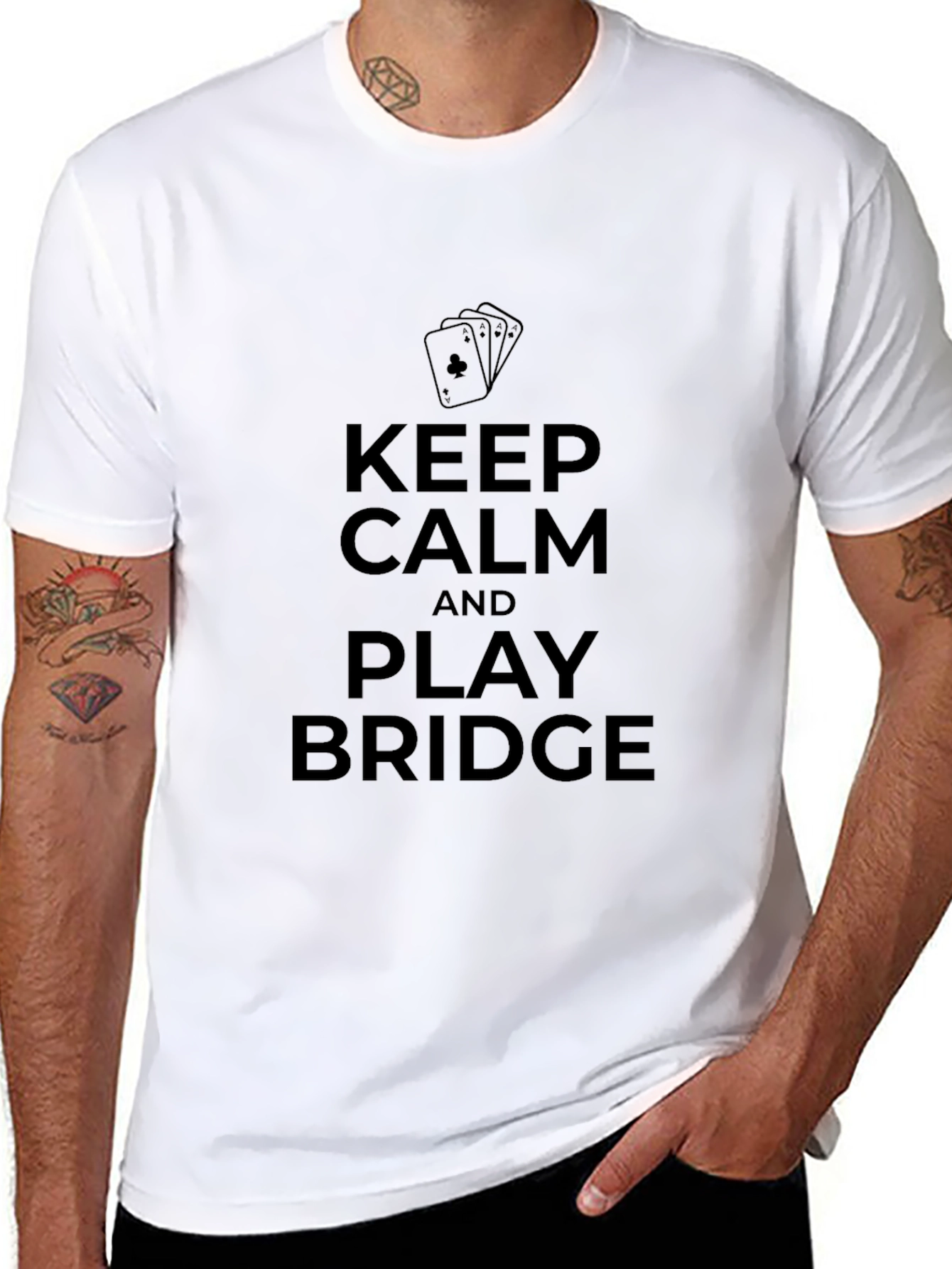 Keep Calm and Play Bridge Black T-Shirt