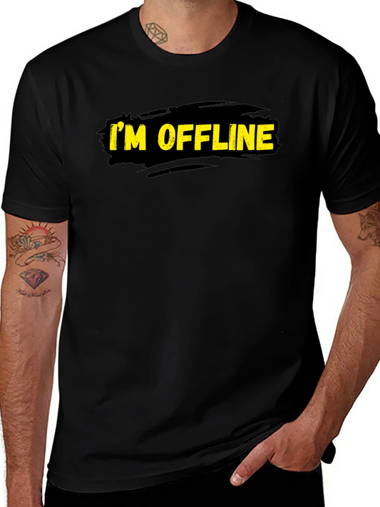 Im Offline Black Graphic T-Shirt