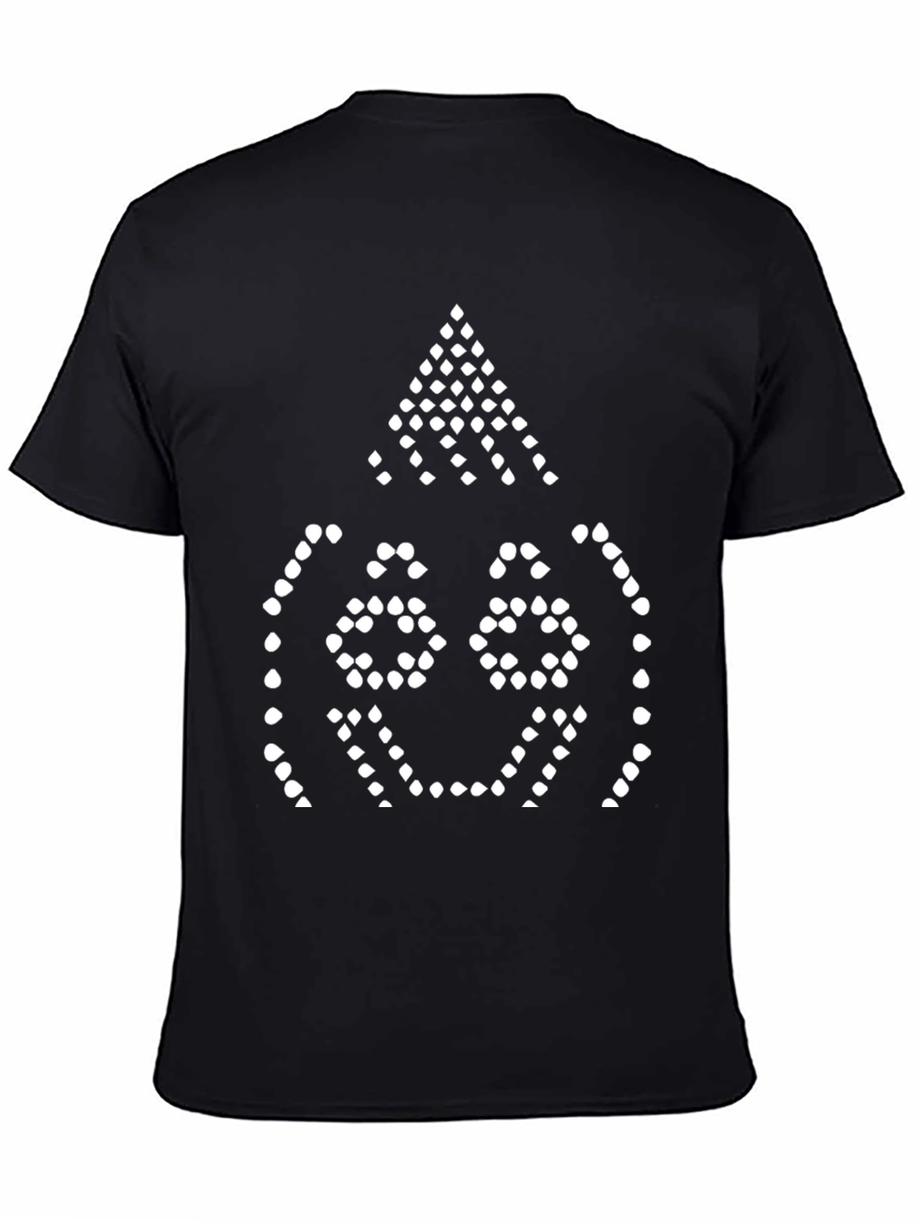 Dot Matrix Face Graphic Black T-Shirt