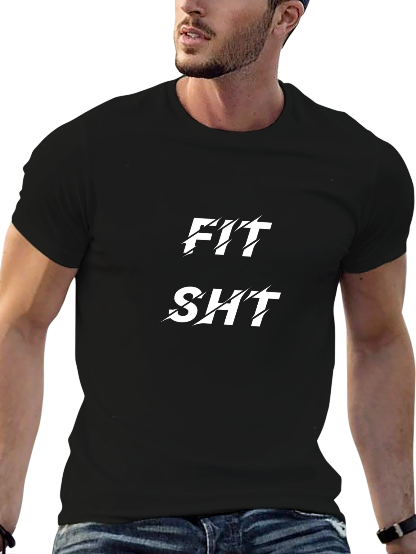 Fit Sht Graphic Print Black T-Shirt