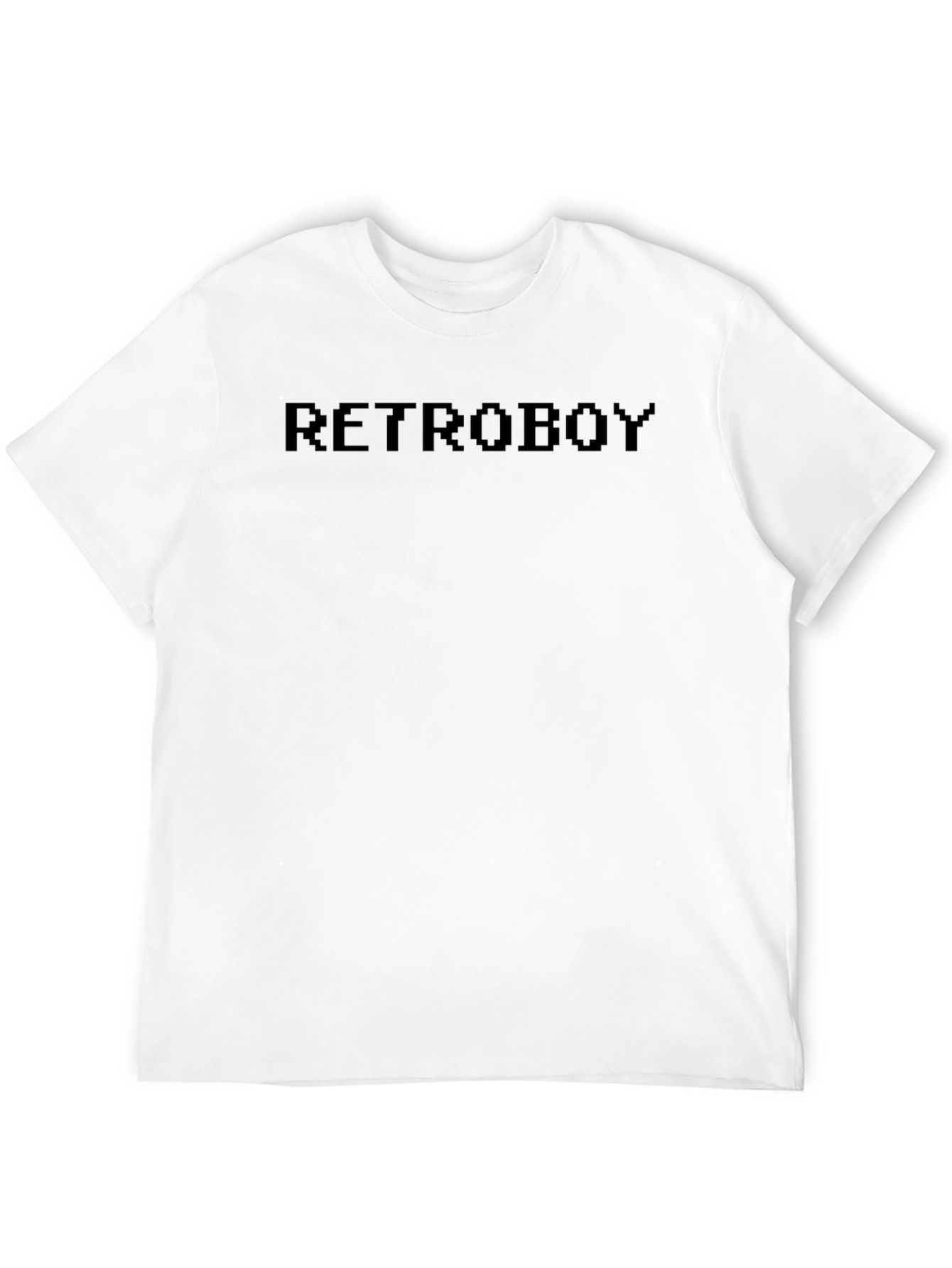Retroboy Pixel Text Black T-Shirt