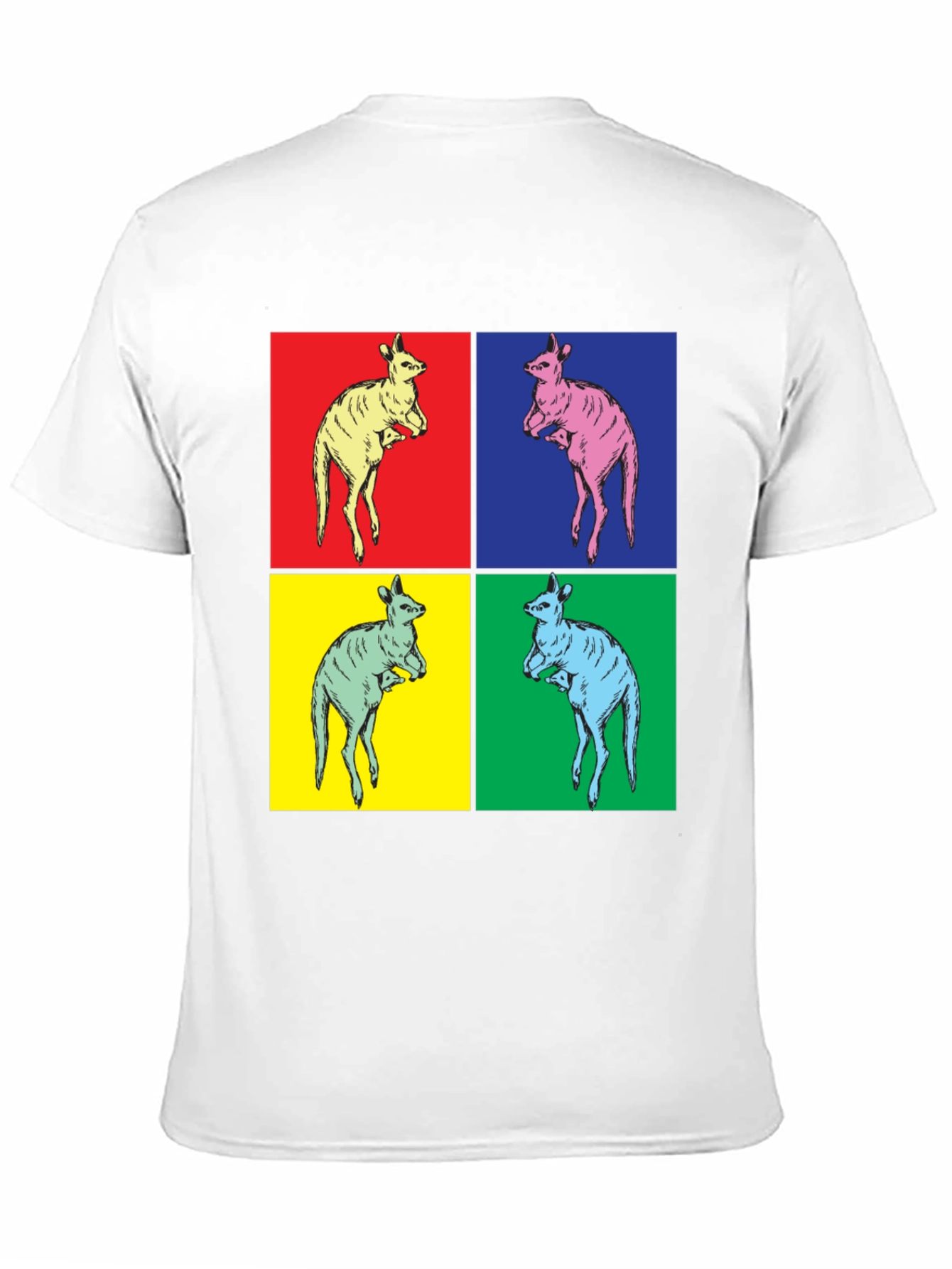 Kangaroo Pop Art Black T-Shirt