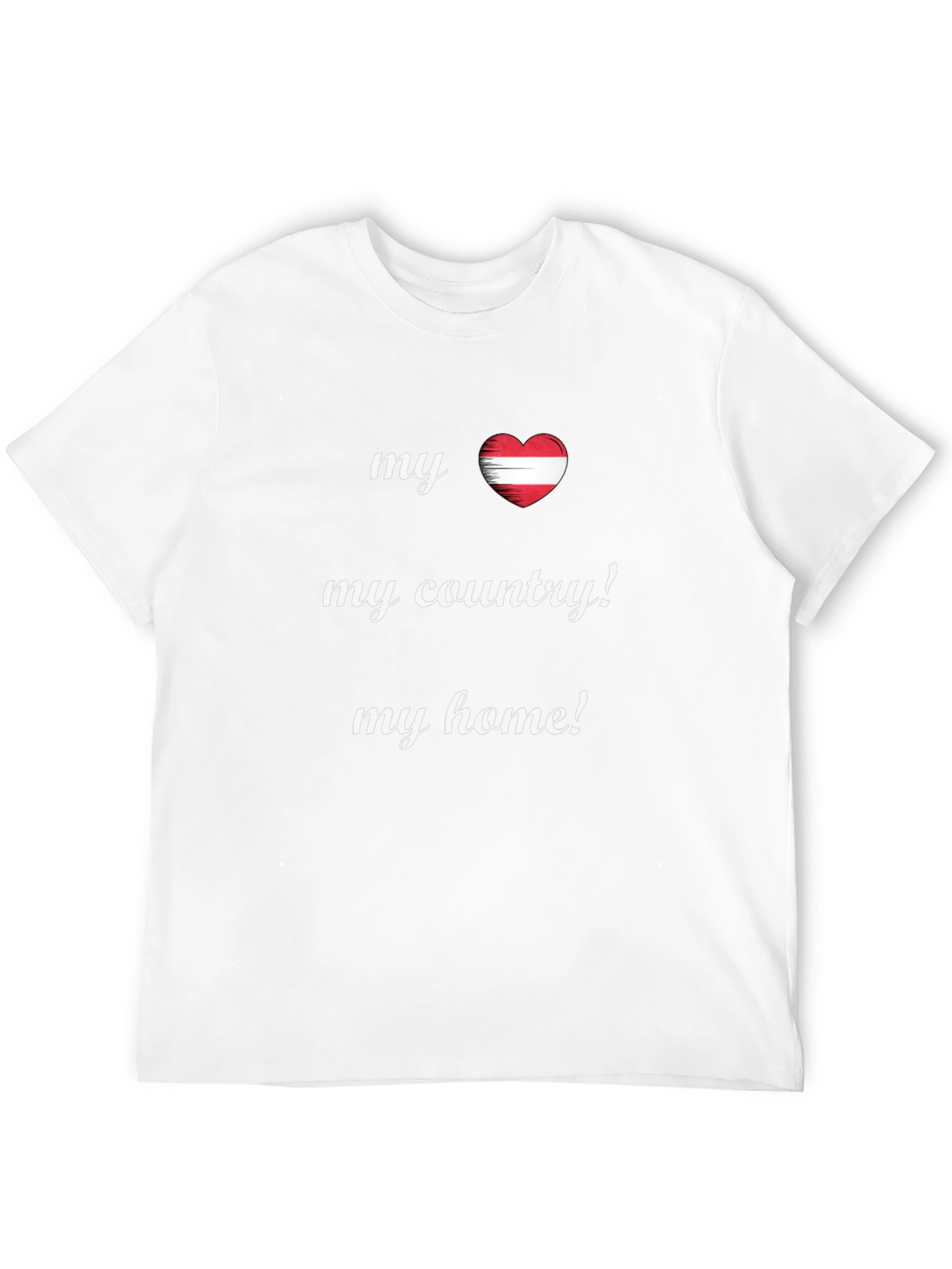 Austria Heart Flag T-Shirt My Country My Home