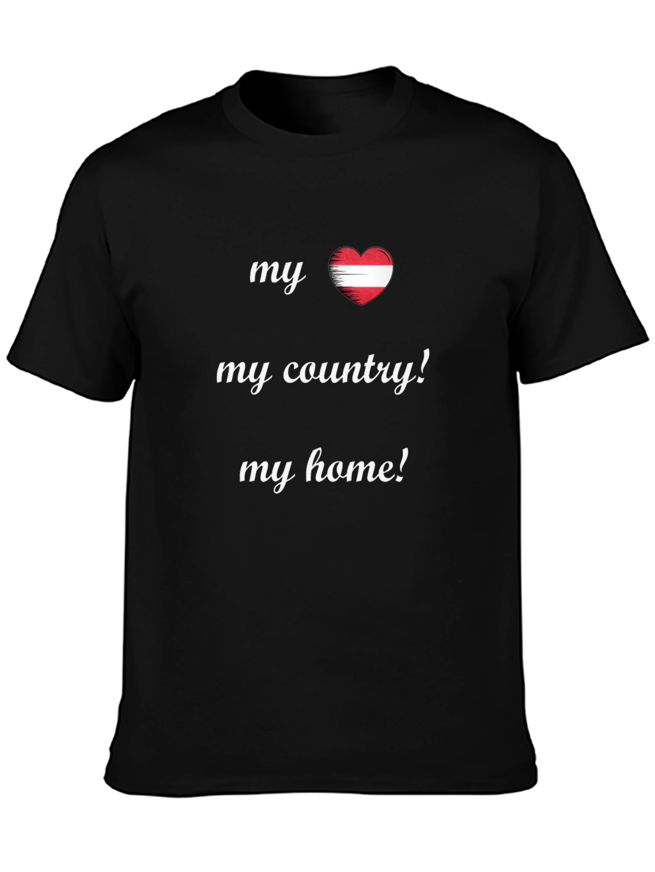 Austria Heart Flag T-Shirt My Country My Home