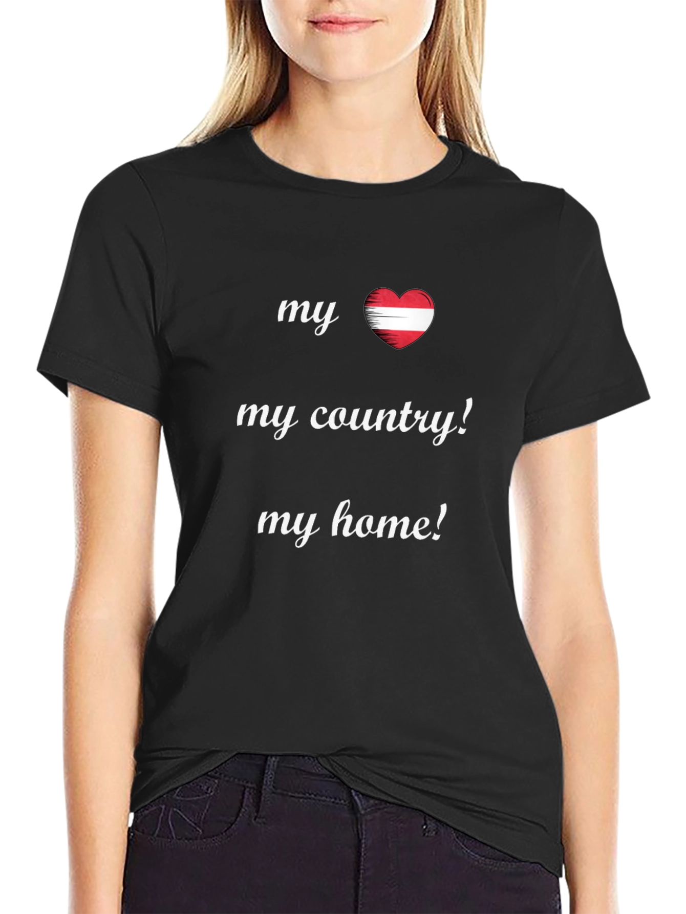 Austria Heart Flag T-Shirt My Country My Home