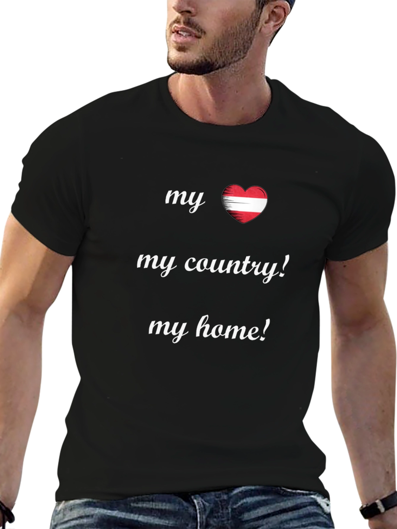 Austria Heart Flag T-Shirt My Country My Home
