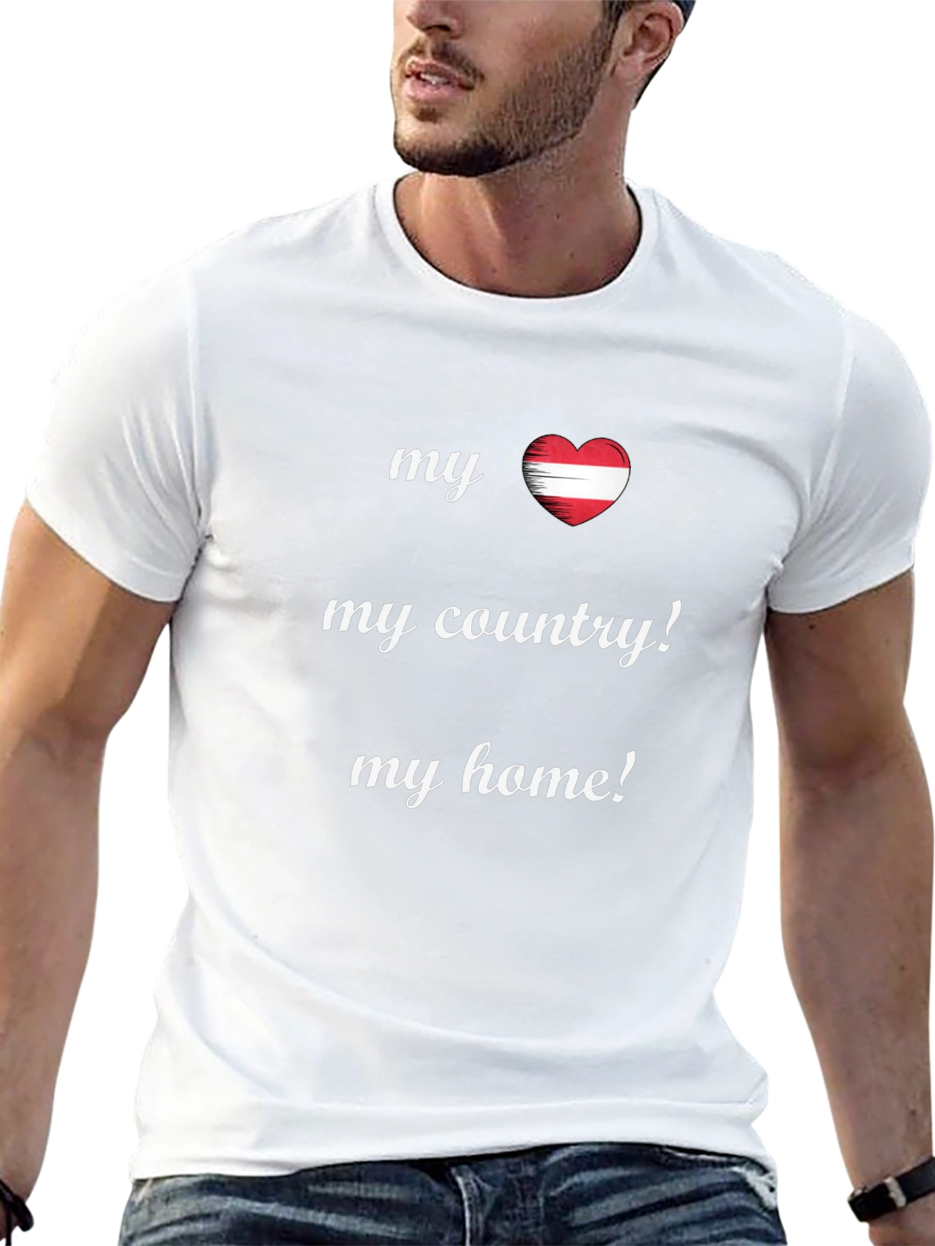 Austria Heart Flag T-Shirt My Country My Home