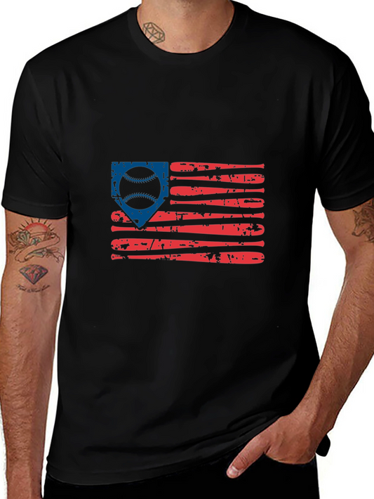 Baseball American Flag Graphic Tee