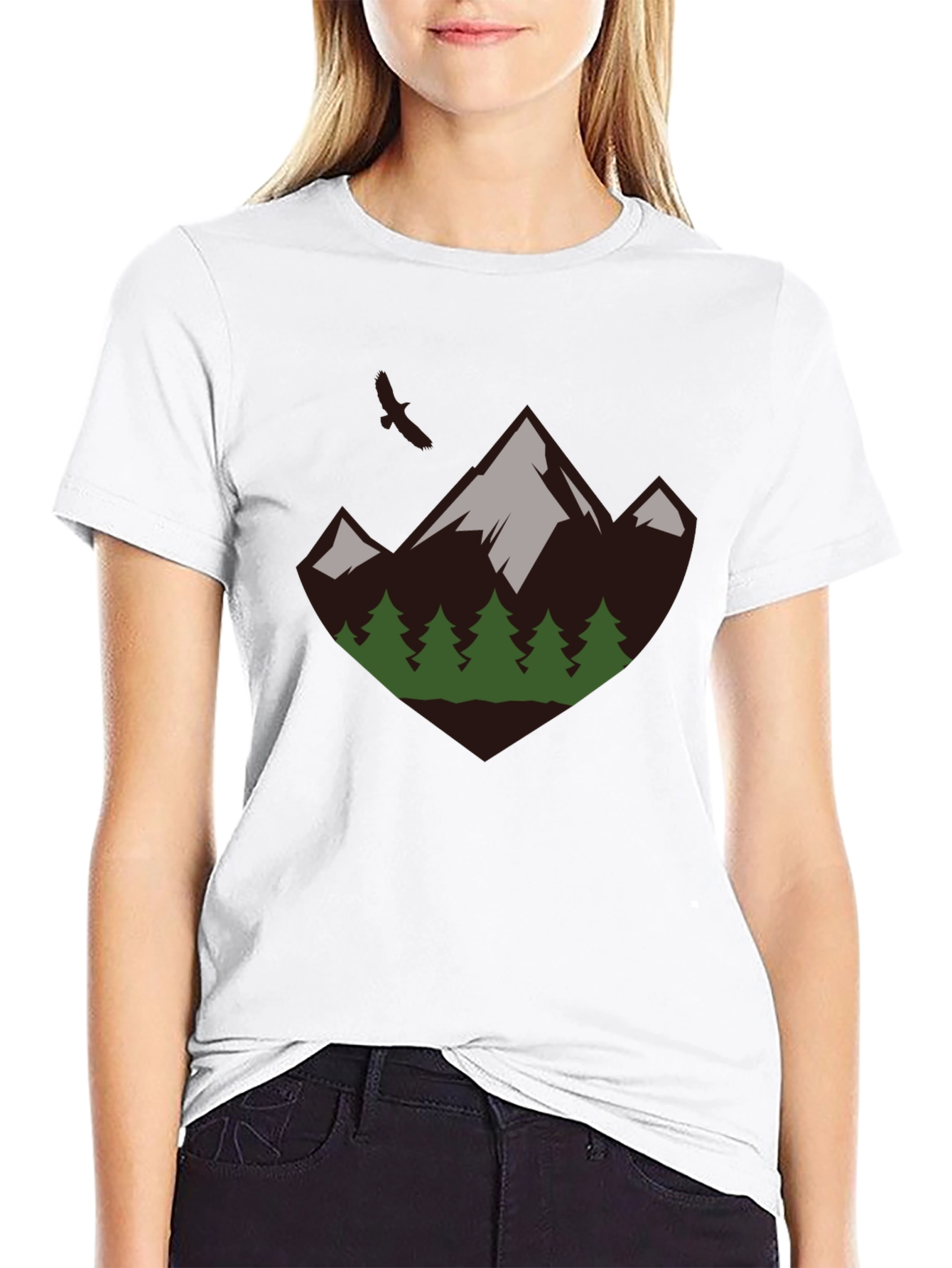 Mountain & Trees Graphic Tee - Nature Adventure Shirt