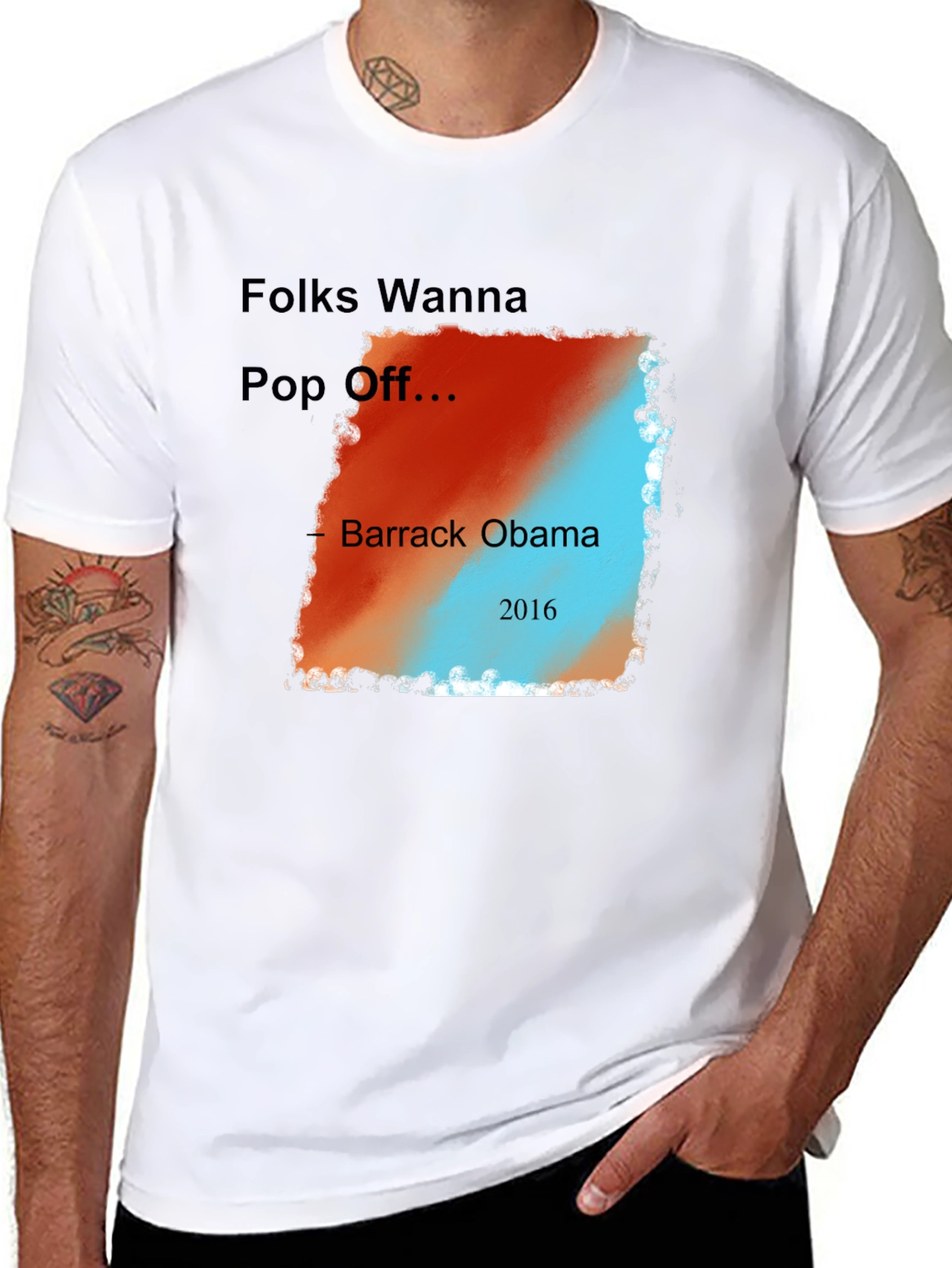 Folks Wanna Pop Off Barack Obama 2016 Graphic Tee