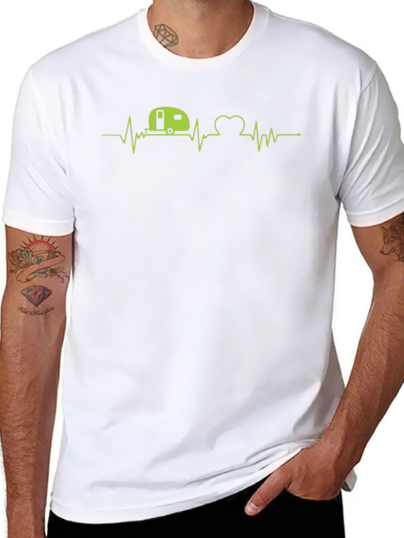 Camper Heartbeat T-Shirt - Adventure Awaits!