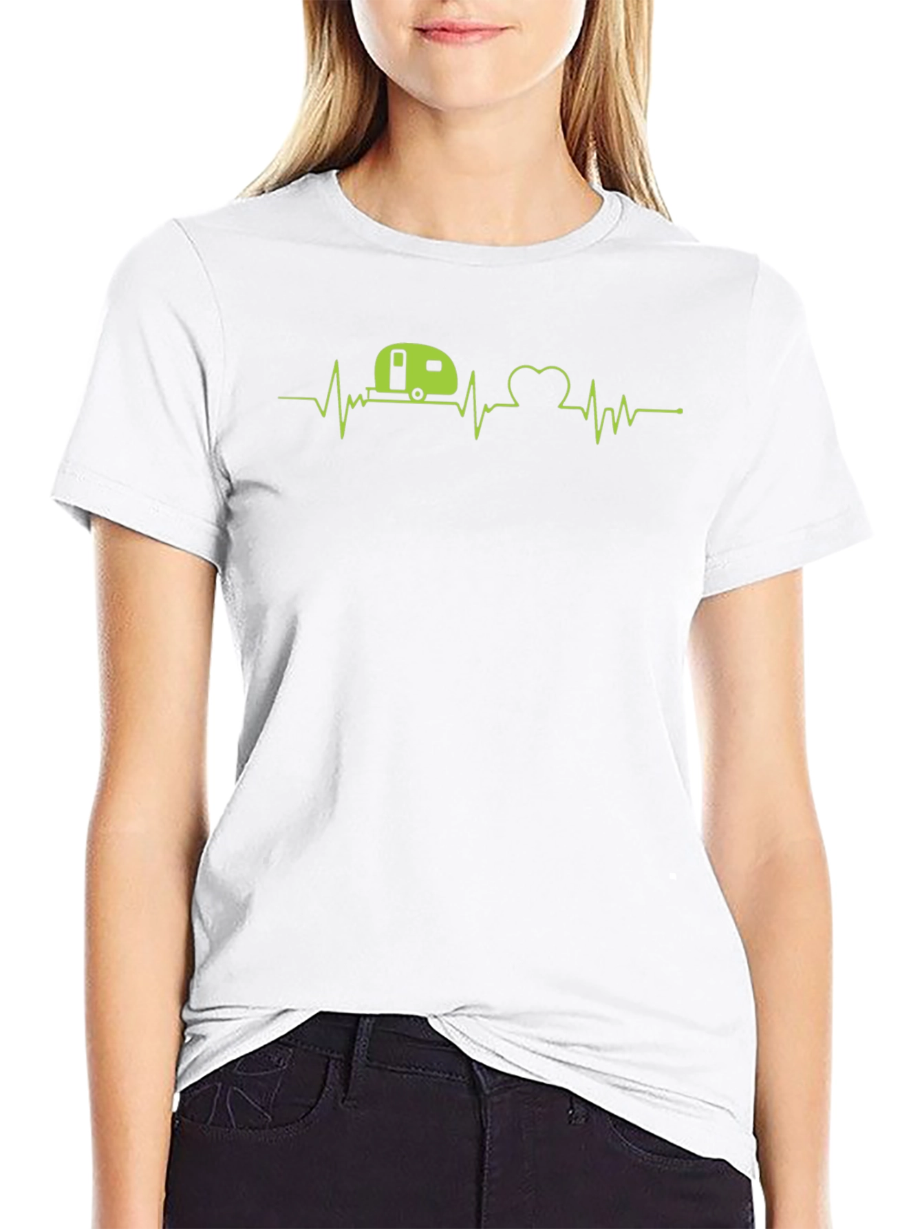 Camper Heartbeat T-Shirt - Adventure Awaits!