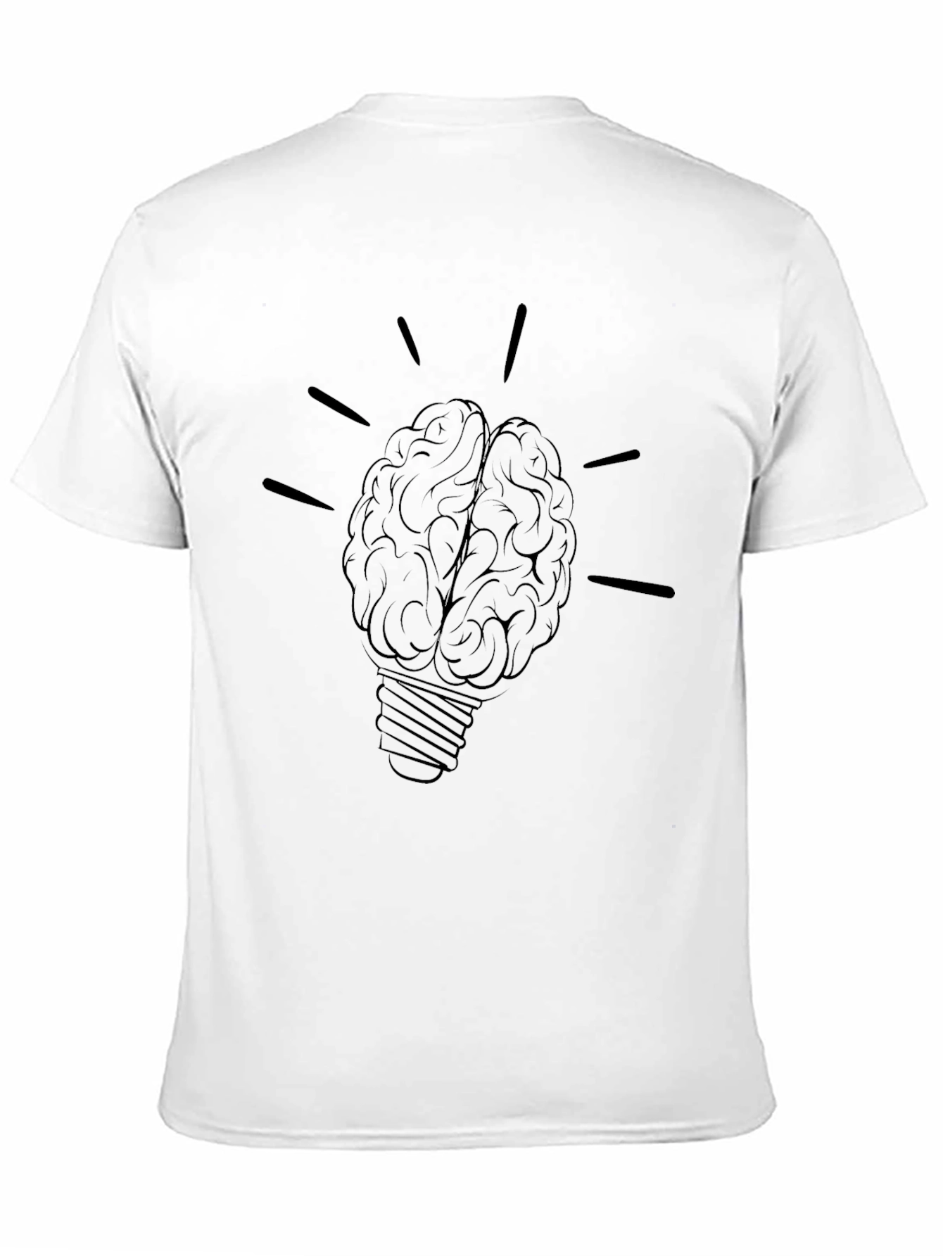 Brain Lightbulb Graphic Tee - Black