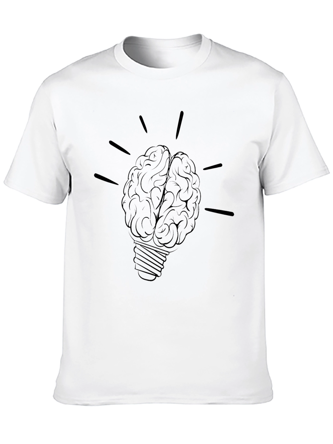 Brain Lightbulb Graphic Tee - Black