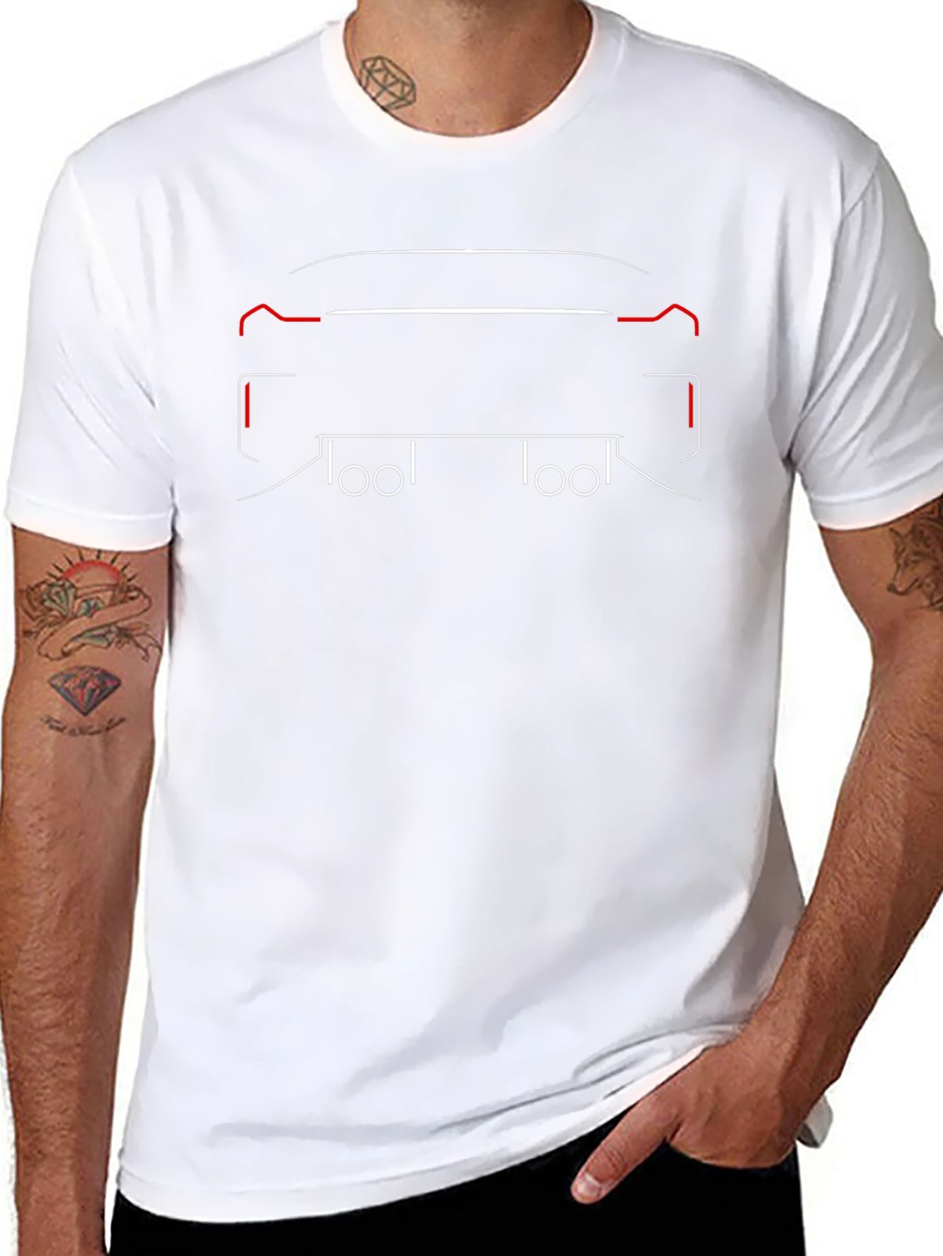 Car Silhouette Graphic Tee - Black Cotton T-Shirt
