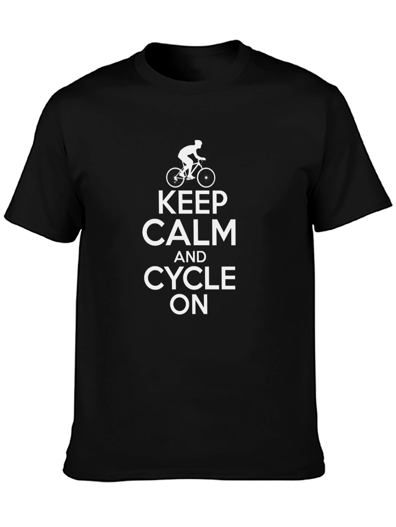 Keep Calm and Cycle On T-Shirt - Black