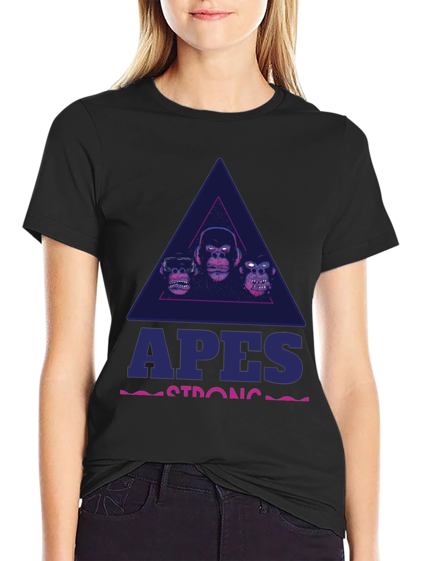 Apes Strong Black Graphic T-Shirt