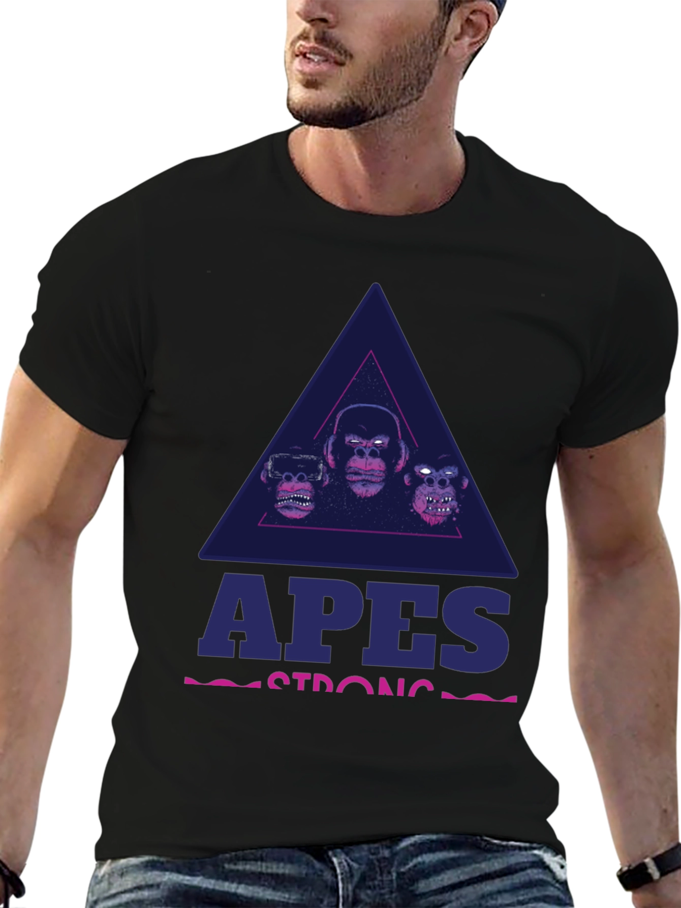 Apes Strong Black Graphic T-Shirt