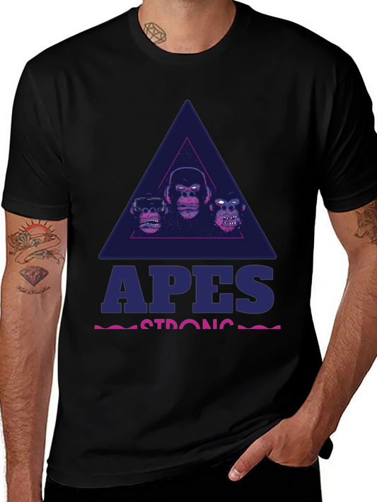 Apes Strong Black Graphic T-Shirt