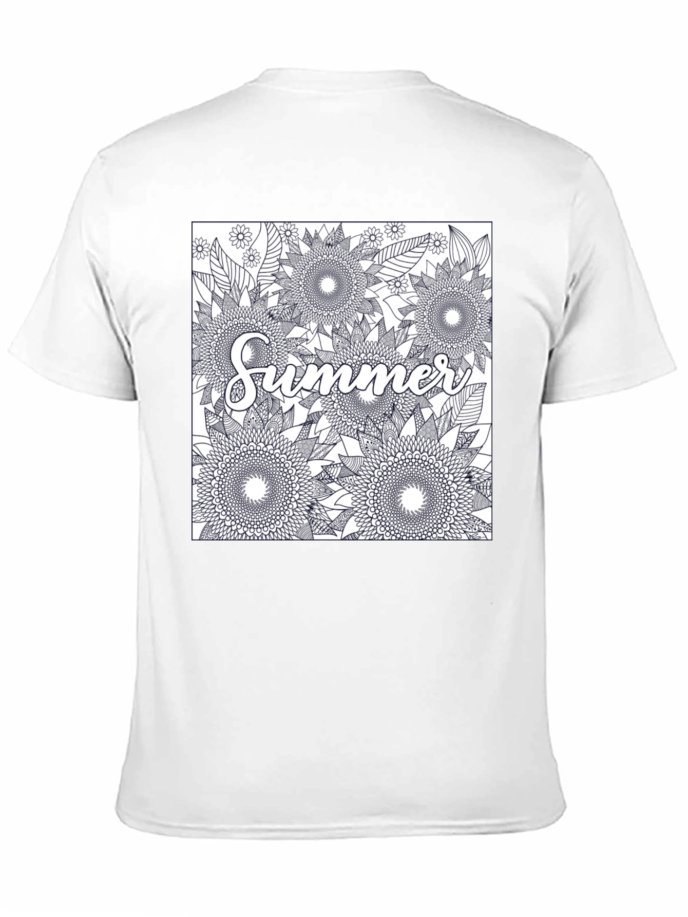 Summer Floral Graphic Tee - Black Cotton T-Shirt