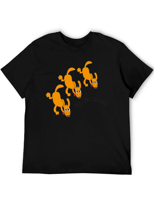 We Are Heroes Dog Graphic Black T-Shirt