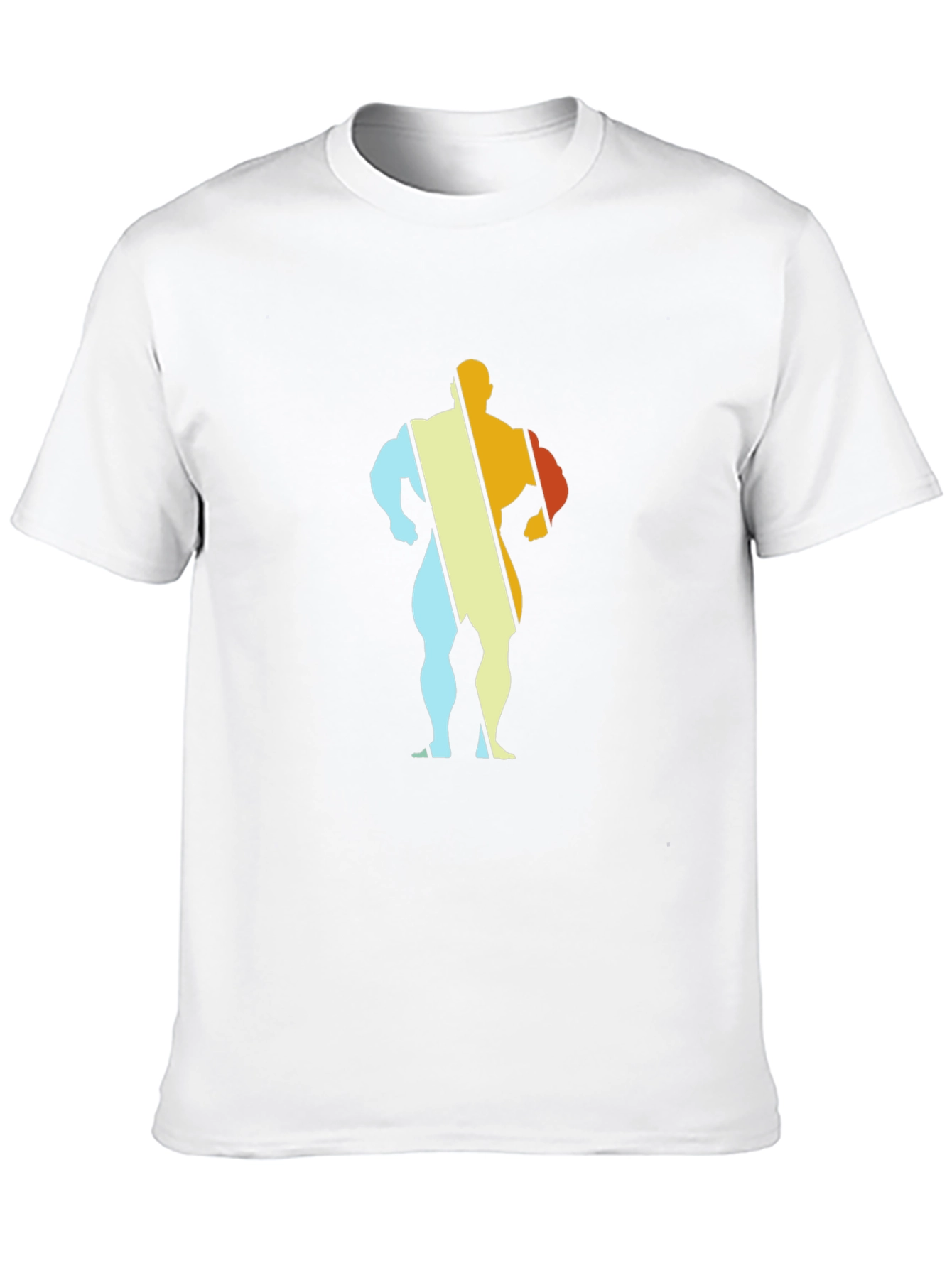 Retro Bodybuilder Graphic Tee - Black Cotton T-Shirt