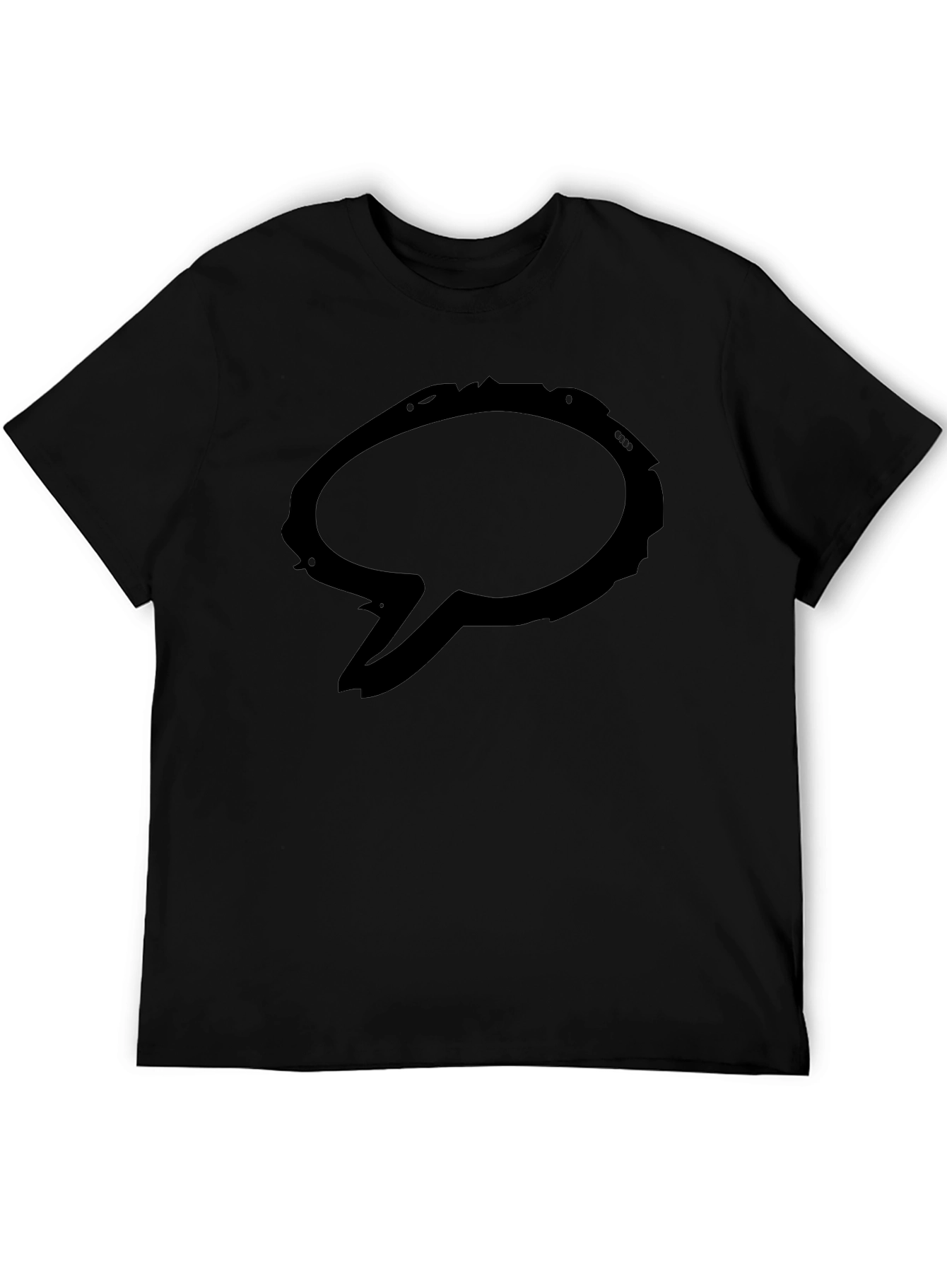 Mens Black Graphic Tee - Speech Bubble Design