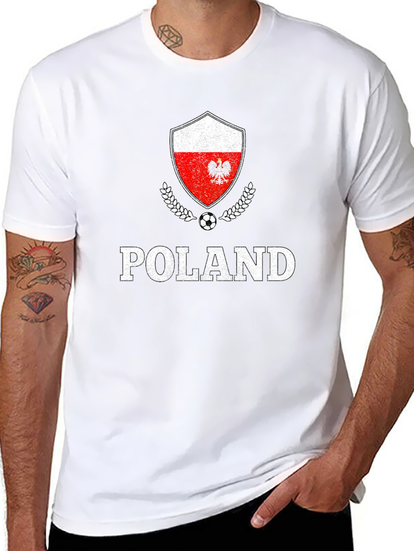 Poland Soccer T-Shirt Polish Eagle Flag Football Tee