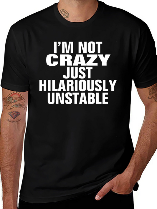 Hilariously Unstable Graphic Tee - Black Cotton