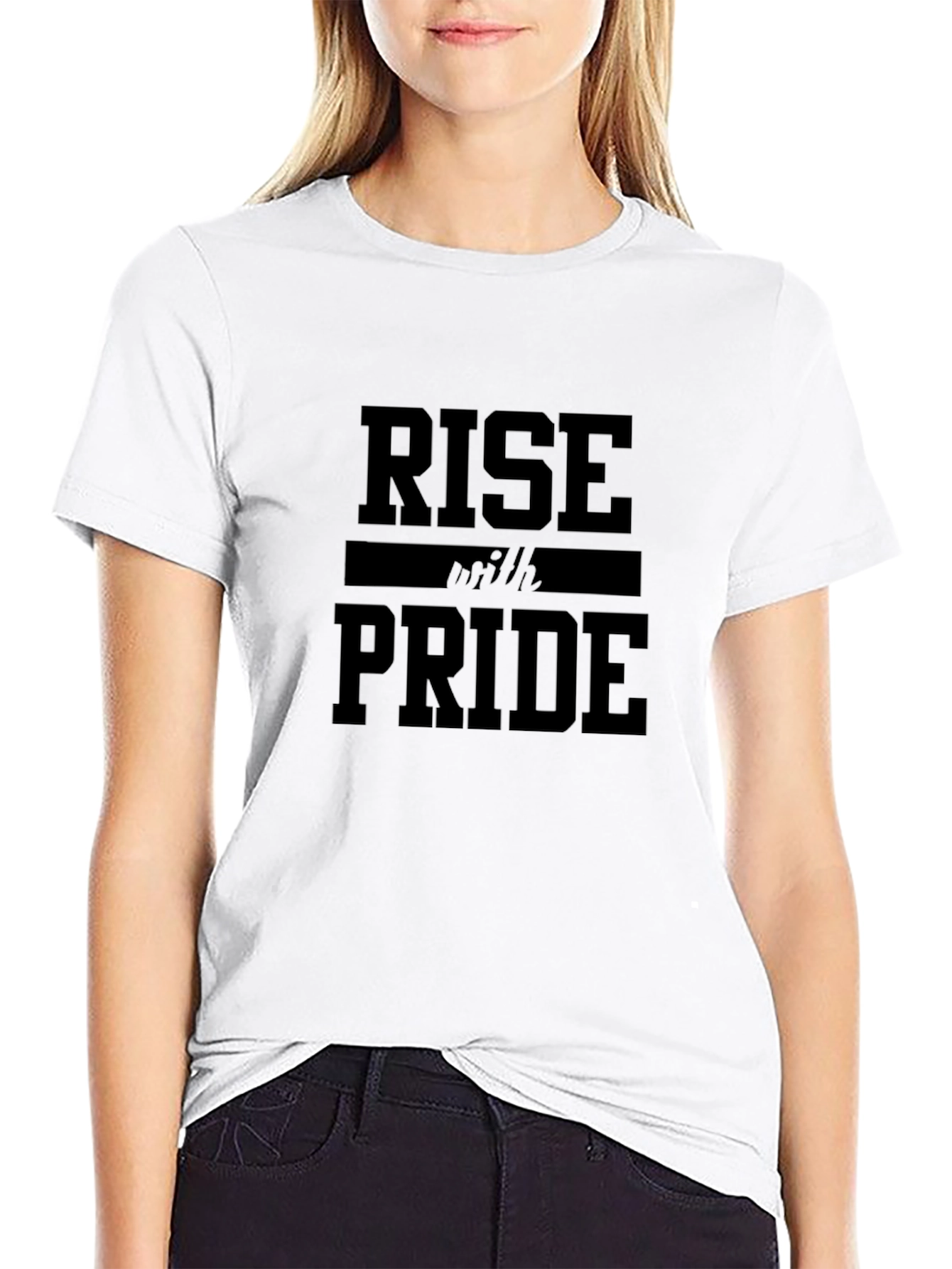 Rise With Pride T-Shirt - Black Cotton Blend