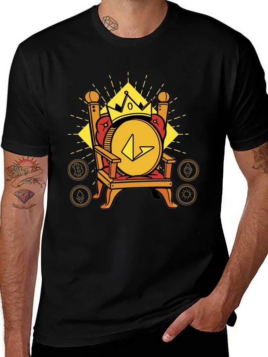 Crypto King Black T-Shirt - Bitcoin Ethereum Design