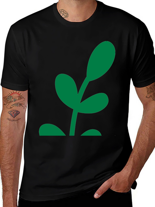 Green Sprout Graphic Black T-Shirt