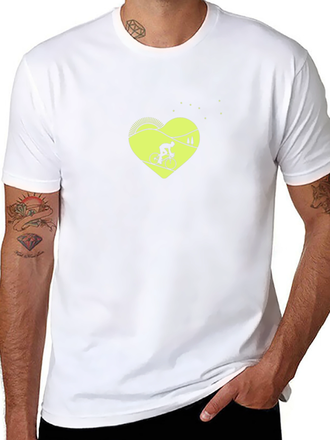 Cycling Heart T-Shirt - Mountain Bike Design