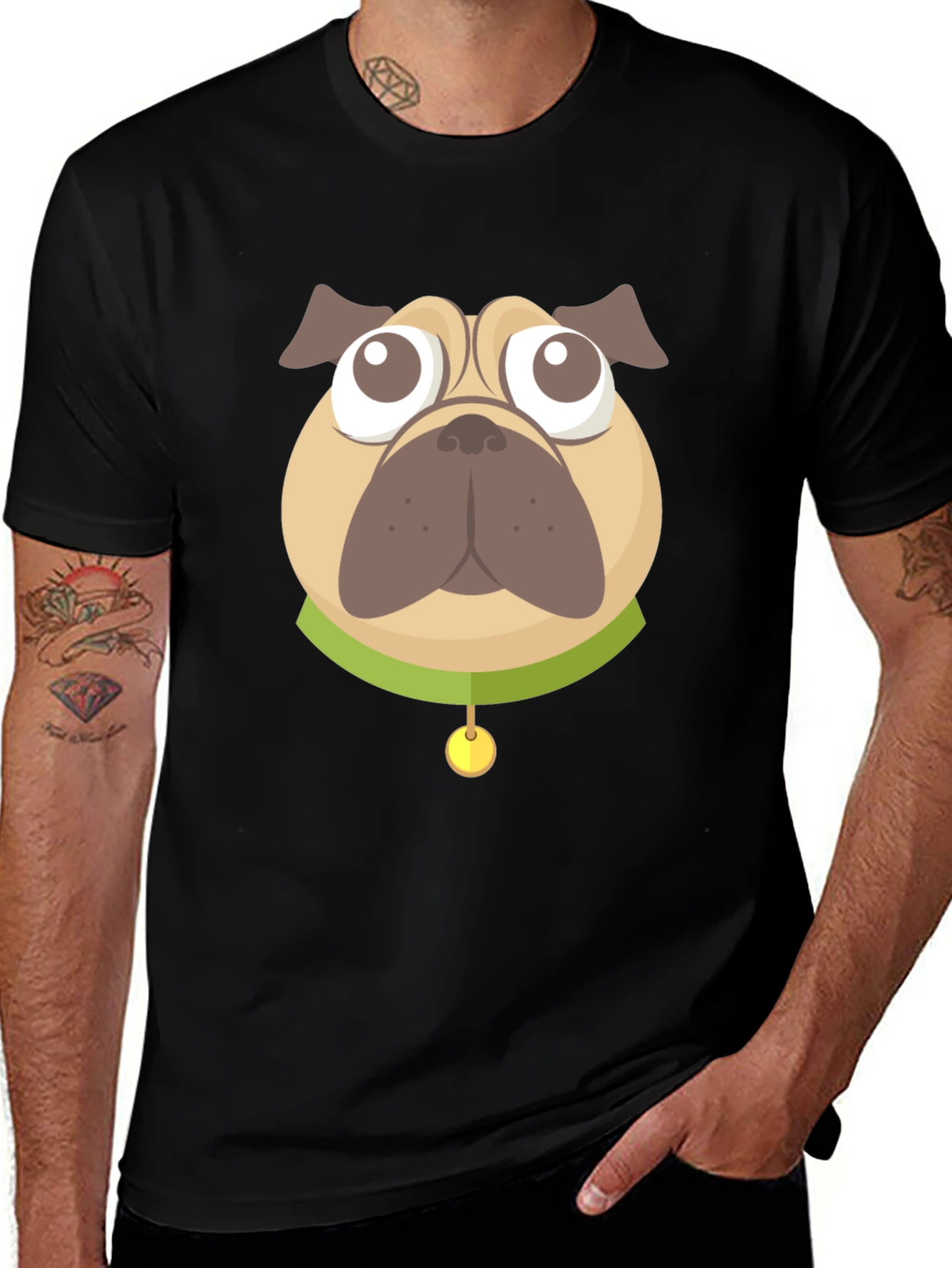 Pug Graphic Black T-Shirt