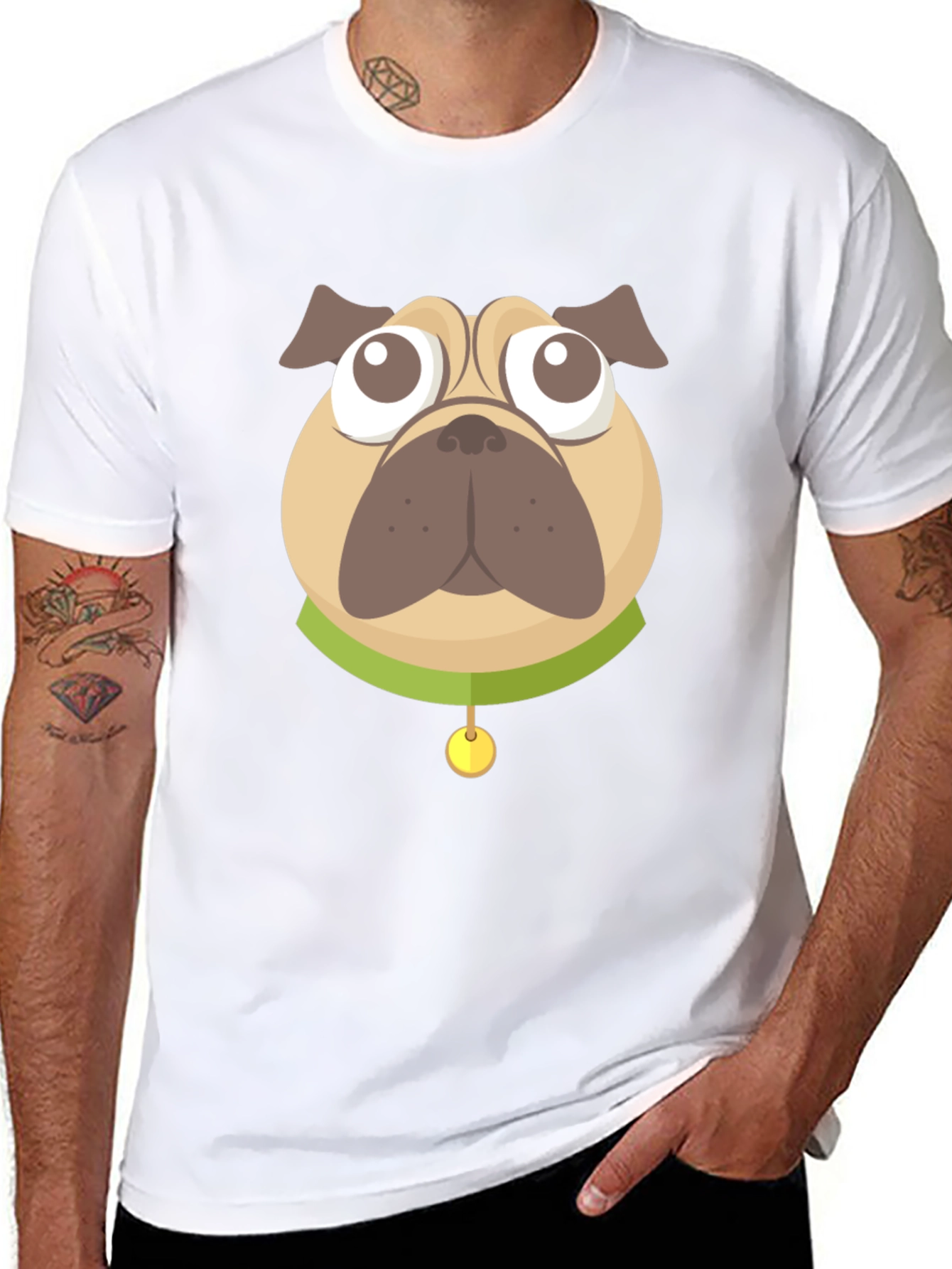 Pug Graphic Black T-Shirt
