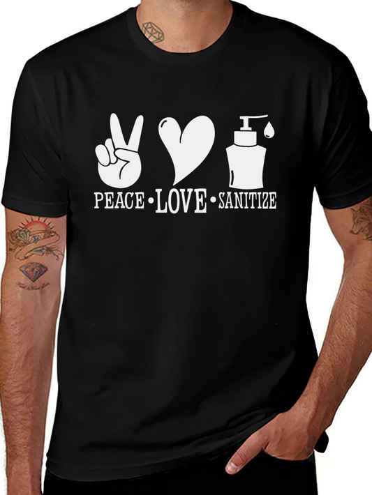 Peace Love Sanitize Black Graphic Tee