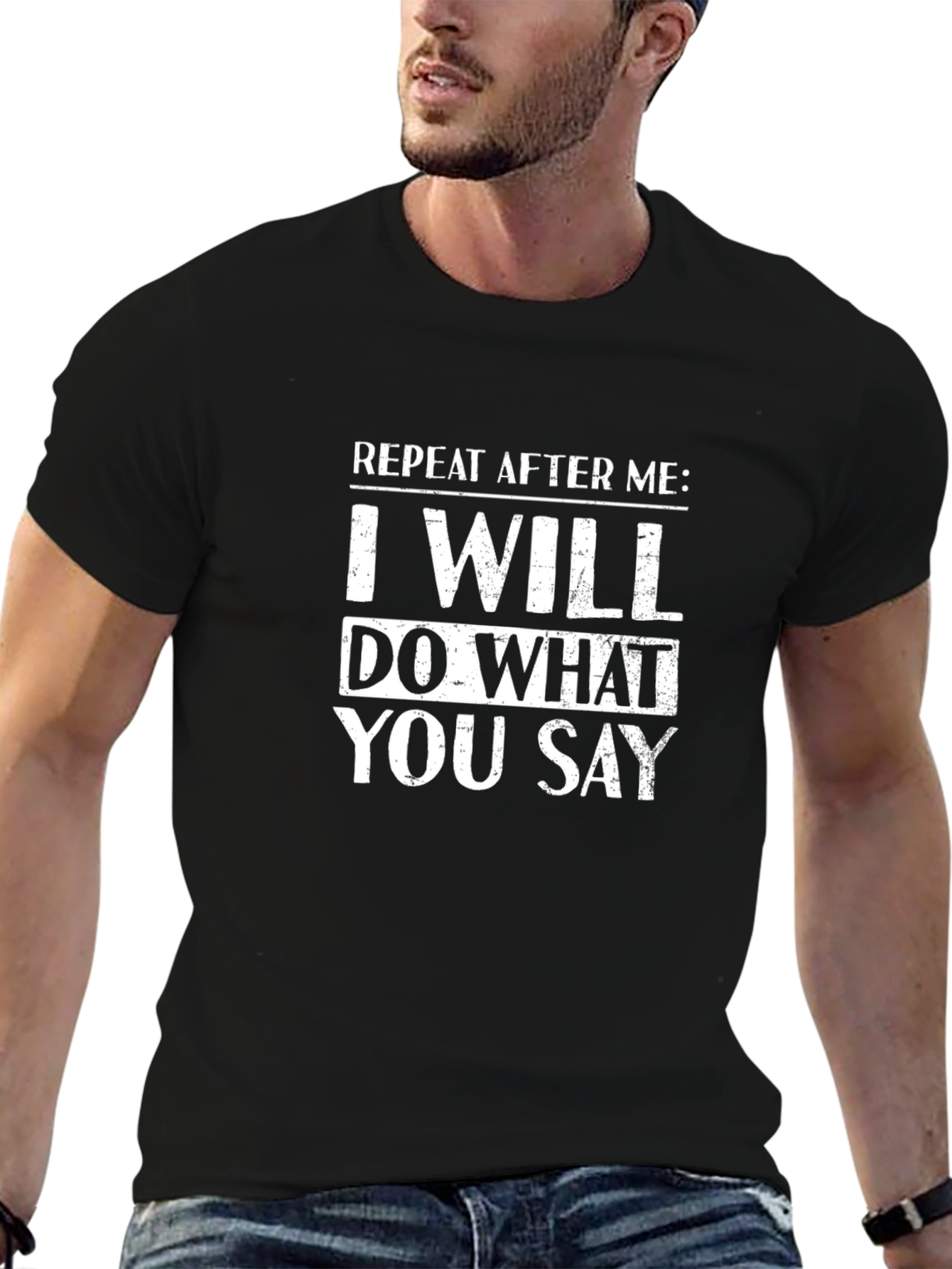 Repeat After Me Graphic Tee - Black
