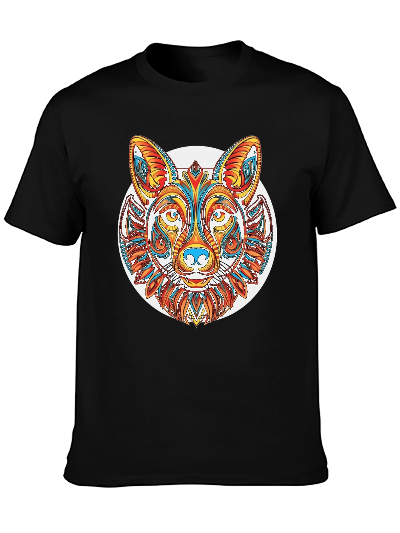 Abstract Fox Graphic Tee - Mens Black T-Shirt