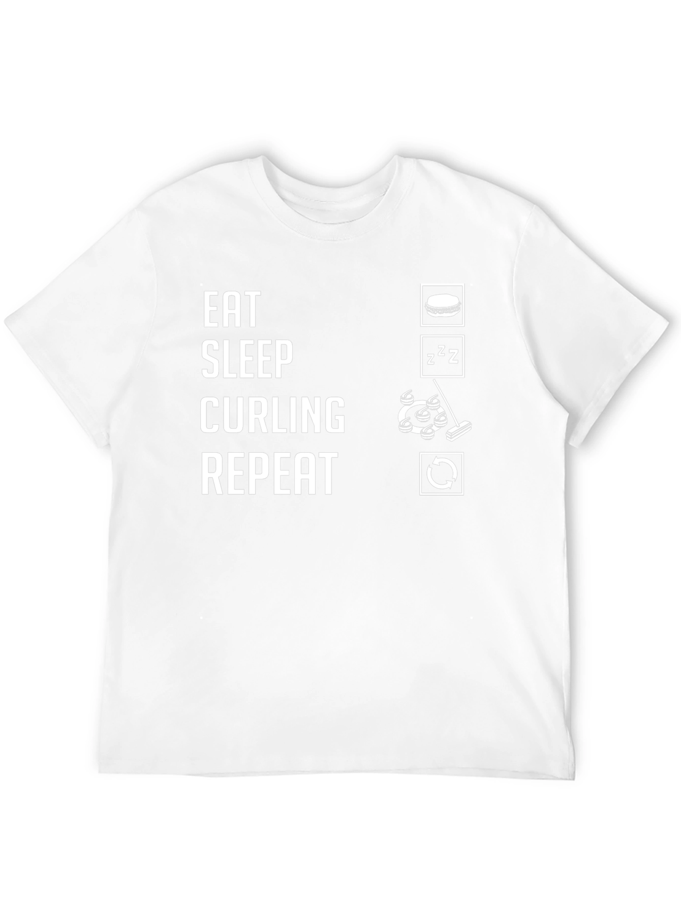 Eat Sleep Curling Repeat Black T-Shirt