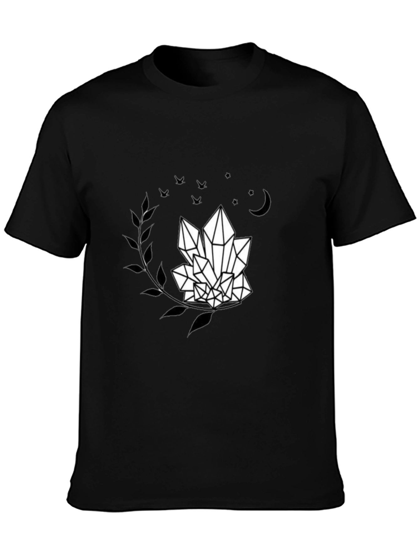 Crystal Graphic Tee - Black T-Shirt with Mystic Design