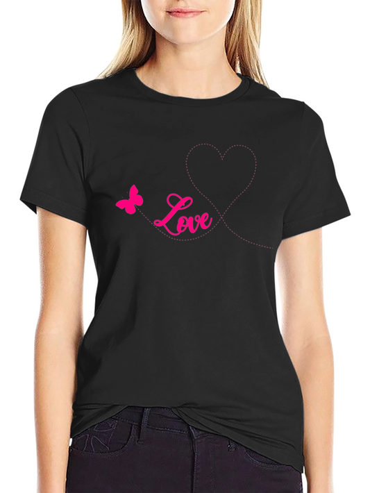 Love Butterfly Black T-Shirt