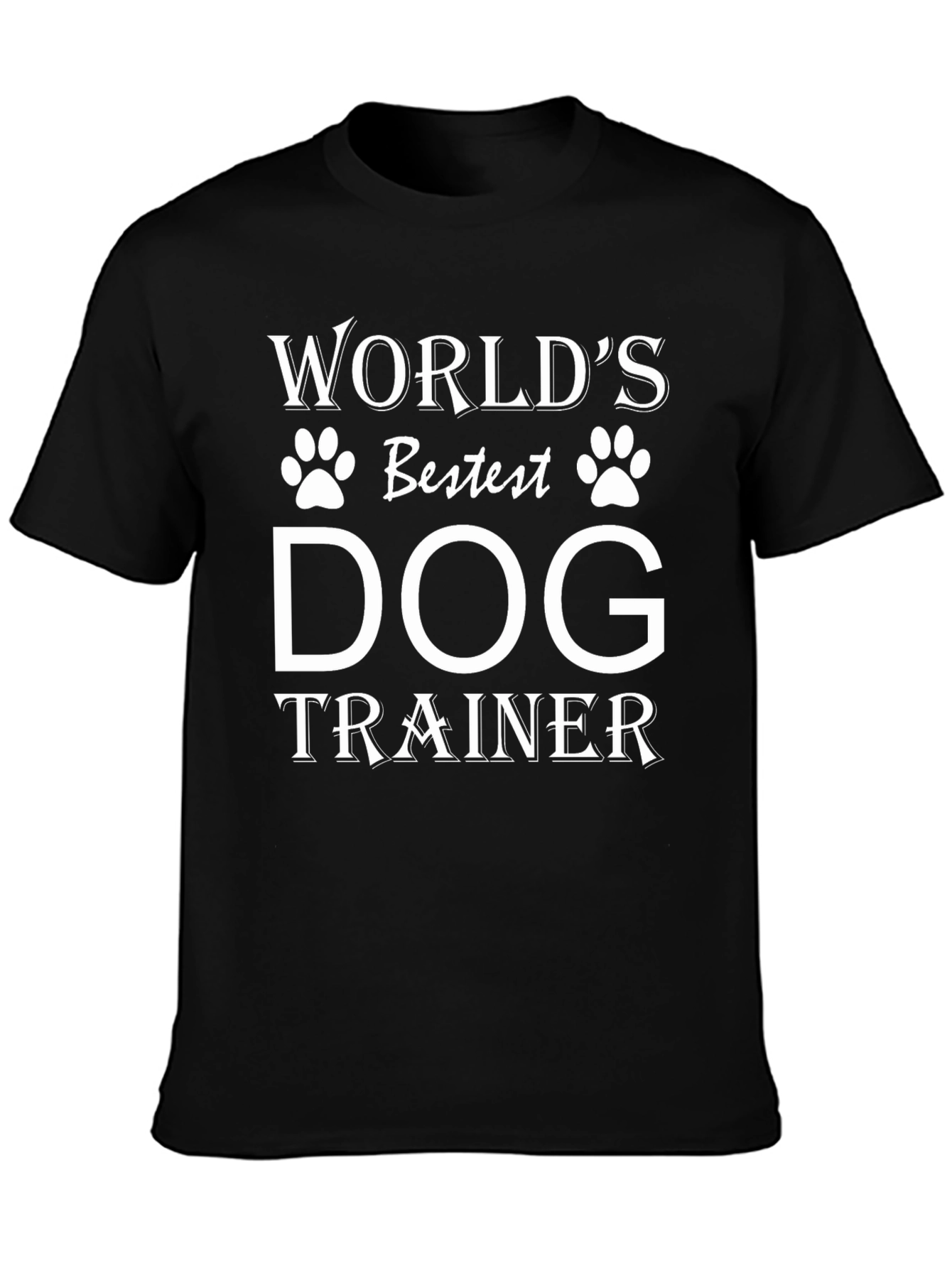 Worlds Bestest Dog Trainer Black T-Shirt