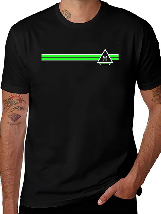 Modern Black T-Shirt with Green Graphic