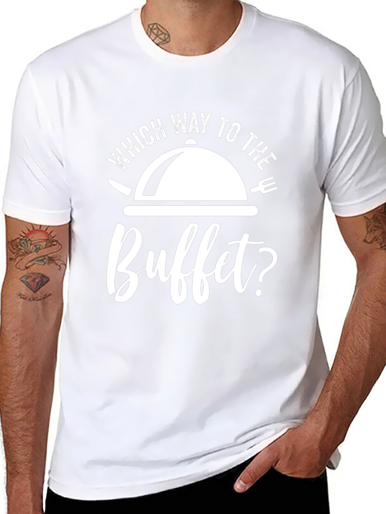 Which Way To The Buffet T-Shirt - Black Tee