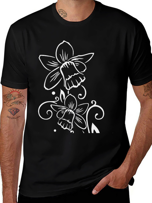 Black Floral Graphic Tee - Stylish and Unique Design