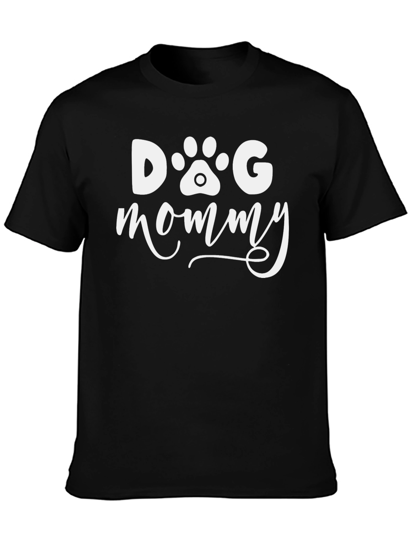 Dog Mommy T-Shirt - Black Paw Print Design