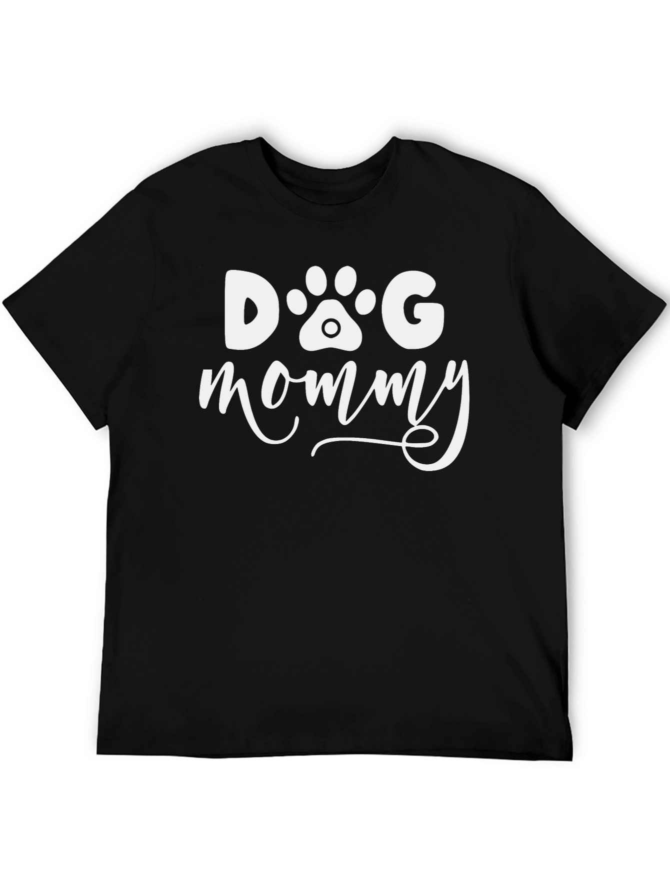 Dog Mommy T-Shirt - Black Paw Print Design